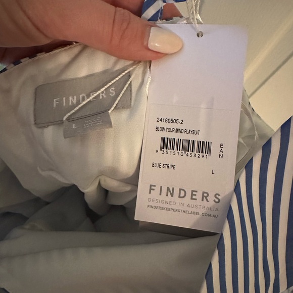 NWT Finders Keepers Blow Your Mind Striped Romper, size: L - Picture 4 of 4